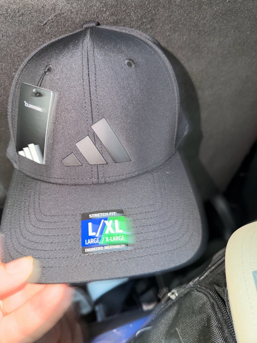 adidas Black Stretch-Fit Logo Baseball Cap